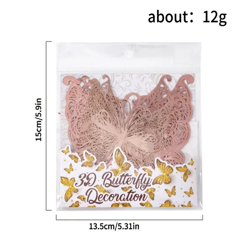 ELMAS 12pcs 3D Hollow Butterflies Wall Stickers DIY - Al Masam Stationery LLC