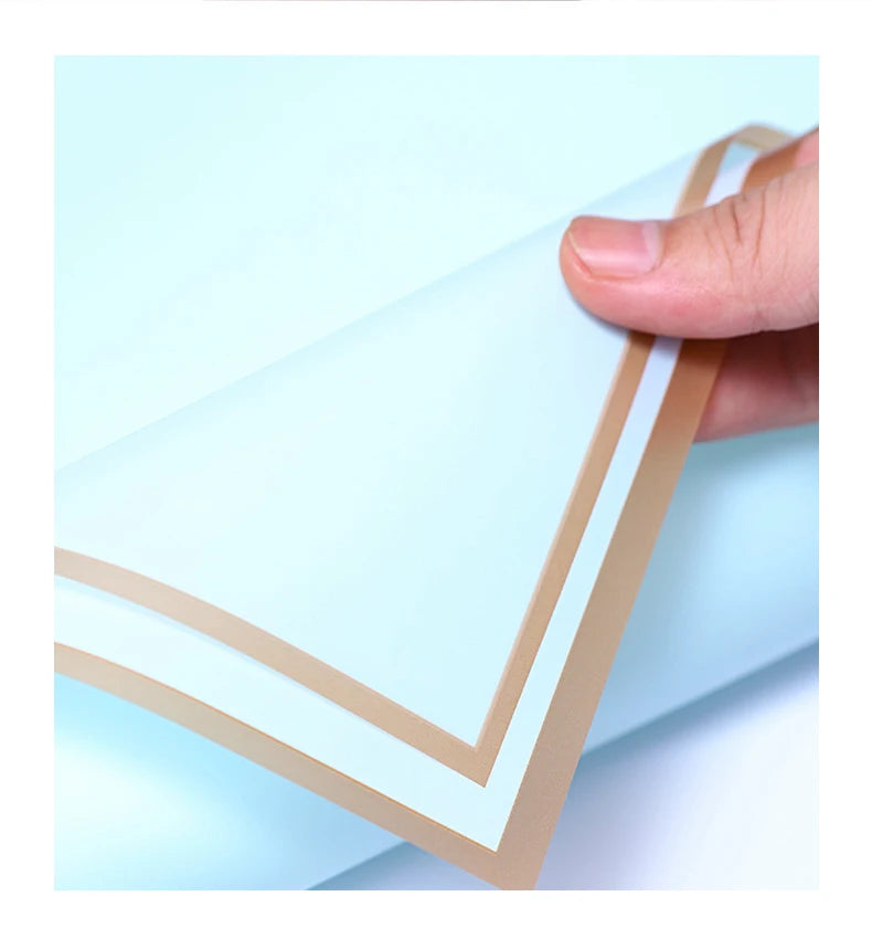 ELMAS Elegant Flower Wraps with Golden Edges - 10 Sheets - Al Masam Stationery LLC