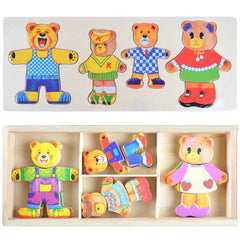 ELMAS Cartoon Change Clothes Wooden Puzzle Game for Kids - Al Masam Stationery LLC