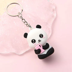 ELMAS Adorable Panda Couple Keychain for Women