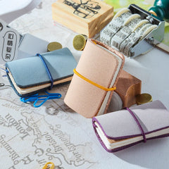 ELMAS Vintage Kawaii Mini Leather Notebook Organizer