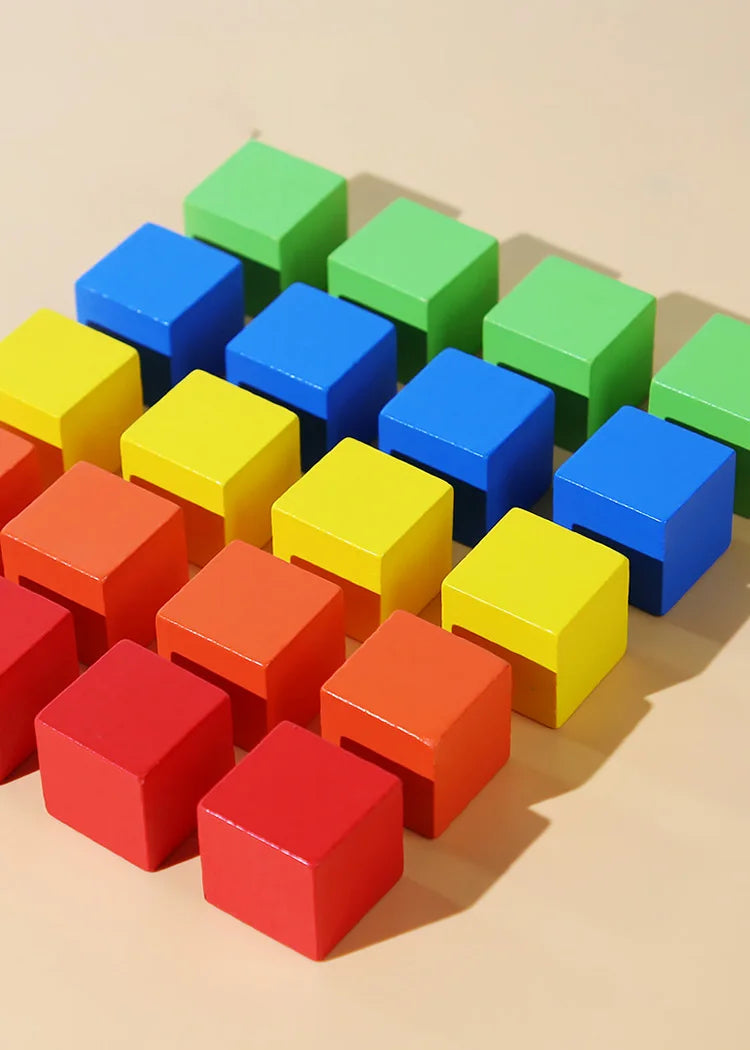 ELMAS Colorful Wooden Building Blocks for Kids - Al Masam Stationery LLC