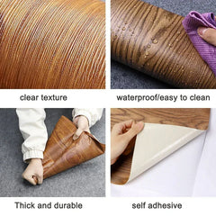 ELMAS Retro Faux Wood Waterproof Vinyl Wallpaper Roll - Al Masam Stationery LLC