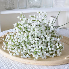 ELMAS Elegant 90 Heads White Artificial Flowers Bouquet Decor