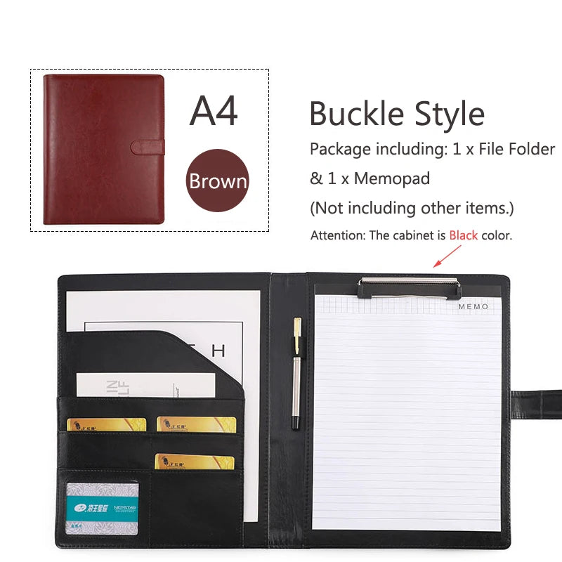 ELMAS Elegant Rose Gold Leather Padfolio & Clipboard Holder - Al Masam Stationery LLC