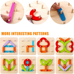 ELMAS Children's Wooden Montessori Shape Matching Blocks - Al Masam Stationery LLC