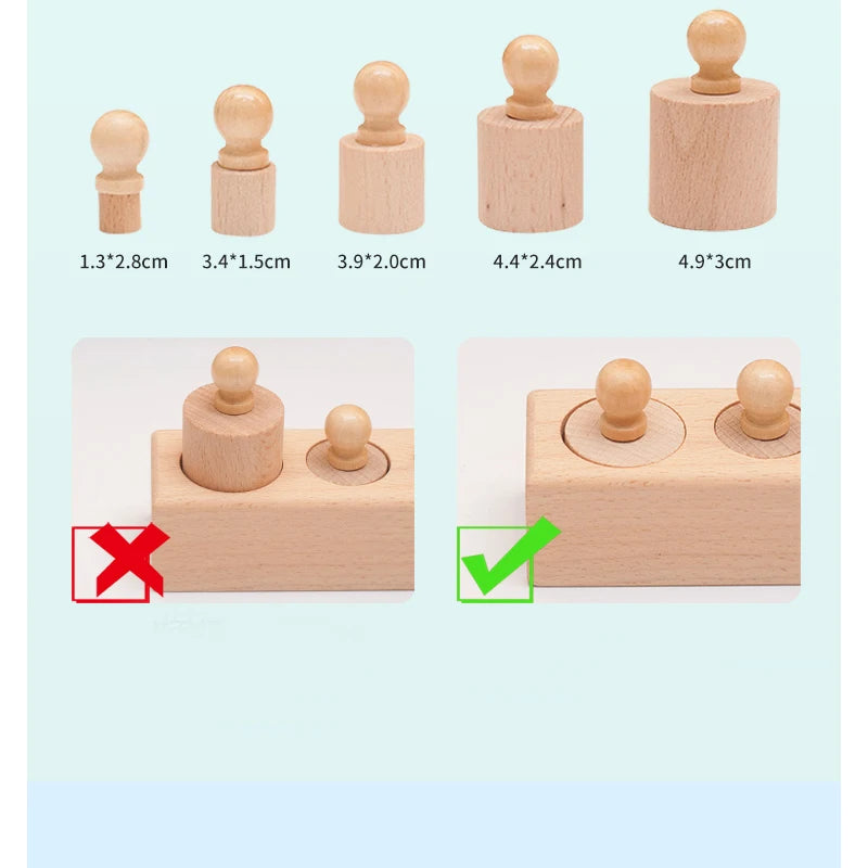 ELMAS Montessori Knobbed Cylinder Sensory Toys for Kids - Al Masam Stationery LLC