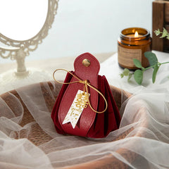 ELMAS Luxury Leather Gift Flannel Bag for Weddings - Al Masam Stationery LLC