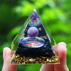 ELMAS Healing Amethyst Energy Pyramid for Balance