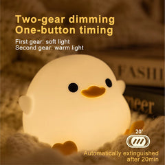 ELMAS Adorable Duck Kids Night Light with Timer & USB