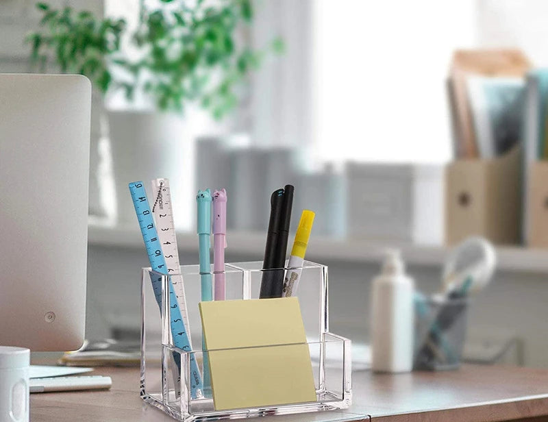 ELMAS Transparent Acrylic 3-5 Grid Makeup Organizer Box - Al Masam Stationery LLC