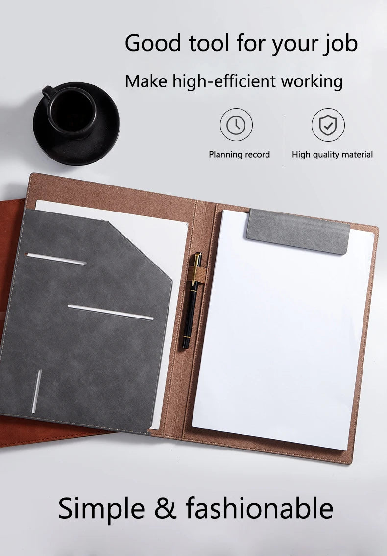 ELMAS A4 Executive Leather Padfolio Organizer Folder - Al Masam Stationery LLC