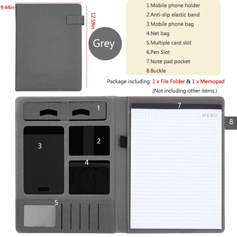 ELMAS Business Leather Padfolio & Document Organizer - Al Masam Stationery LLC