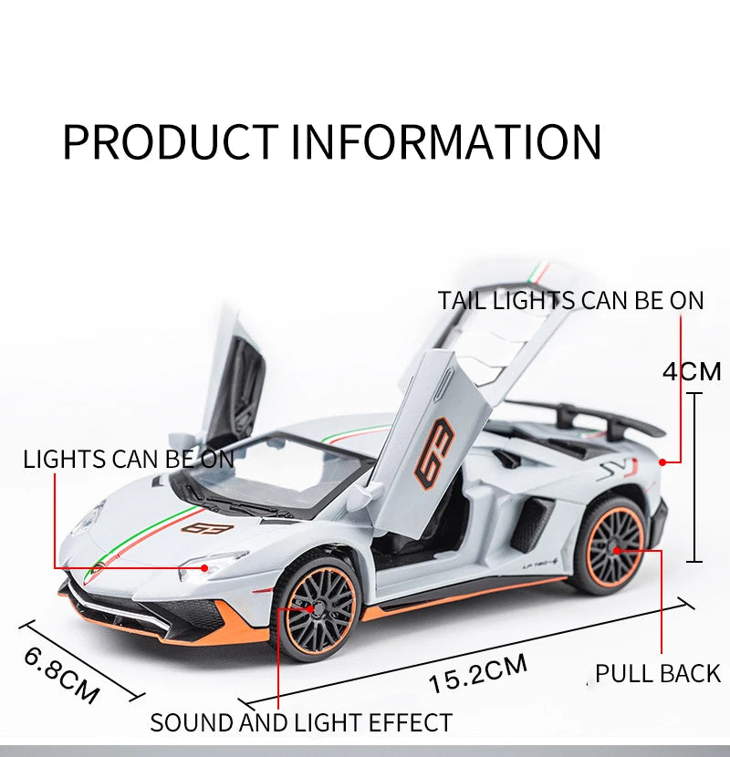 ELMAS 1:32 Lamborghini Aventador SVJ Diecast Model Car - Al Masam Stationery LLC
