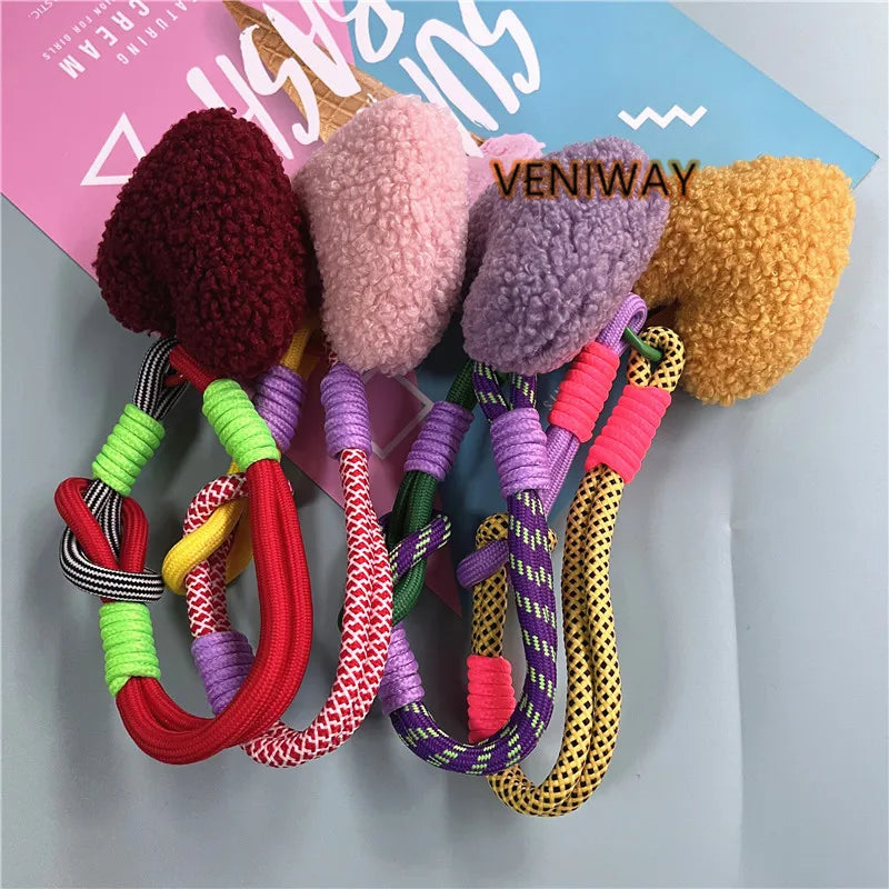 ELMAS Heart Plush Keychain with Colorful Lanyard - Al Masam Stationery LLC