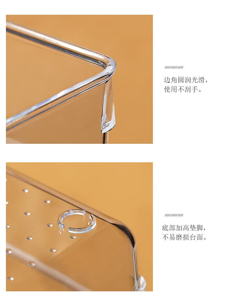 ELMAS Clear Acrylic Makeup Layered Storage Box for Desk - Al Masam Stationery LLC