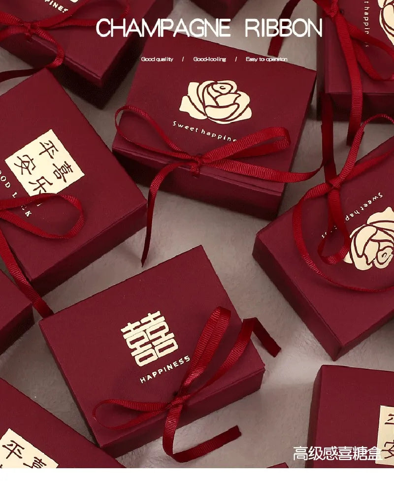 ELMAS Golden Rose Wedding Favors 10-100 Pcs Candy Box - Al Masam Stationery LLC