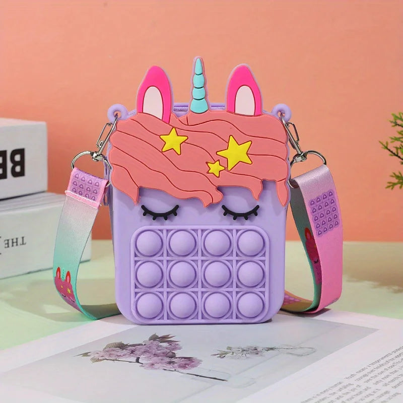 ELMAS Unicorn Pop Purse Bag With Fidget Toy For Girls - Al Masam Stationery LLC