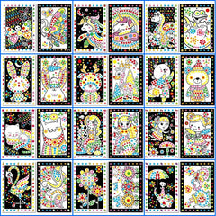 ELMAS 4 Sets Child Sticker Dot Mosaic Puzzle Games