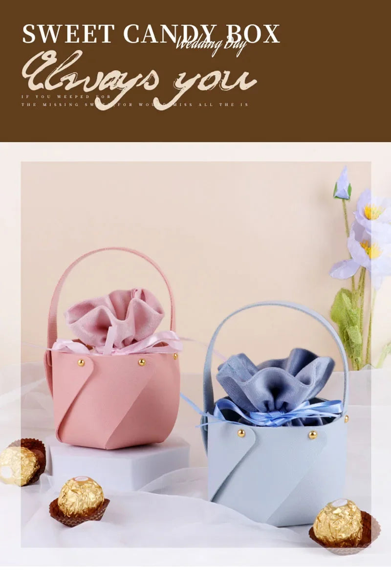 ELMAS Leather Gift Bag With Velvet Candy Box Supplies - Al Masam Stationery LLC