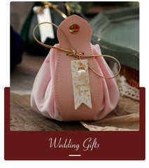 ELMAS Luxury Leather Gift Flannel Bag for Weddings - Al Masam Stationery LLC