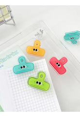 ELMAS Cute Face Acrylic Clips - 4pcs Colorful Set