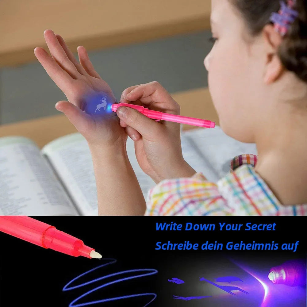 ELMAS 4pcs Luminous Light Pen Magic Purple UV Combo - Al Masam Stationery LLC
