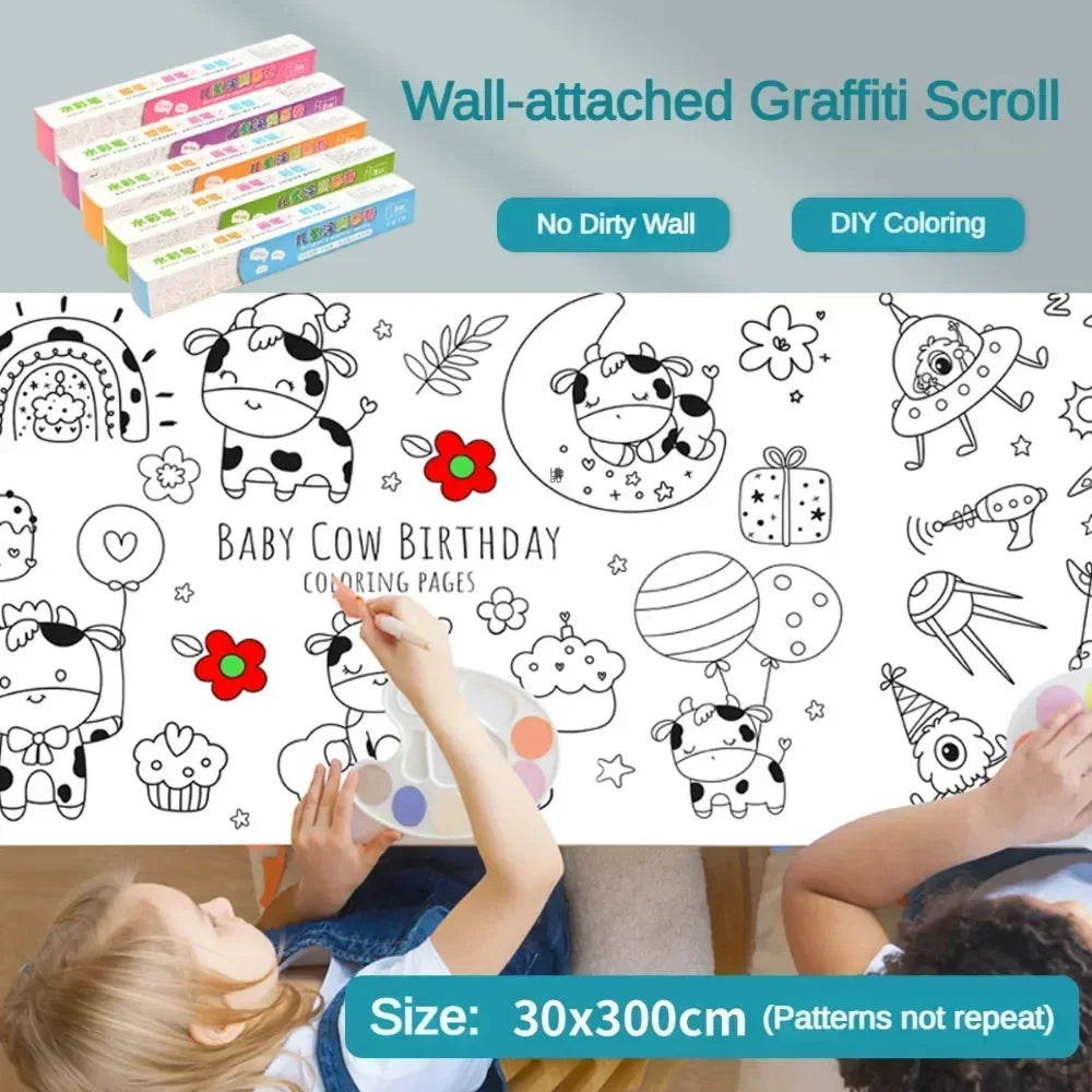 ELMAS: Children Drawing Roll DIY Art Paper Fun - Al Masam Stationery LLC
