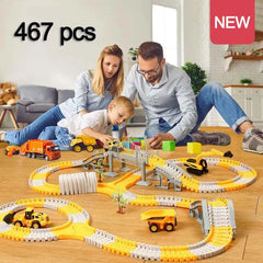 ELMAS 137-467pcs Children Electric Track Car Set Gift