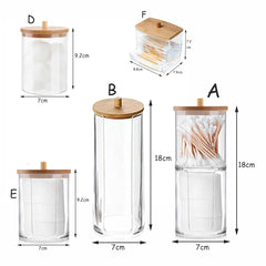 ELMAS Acrylic Storage Box Bathroom Jar Makeup Organizer - Al Masam Stationery LLC