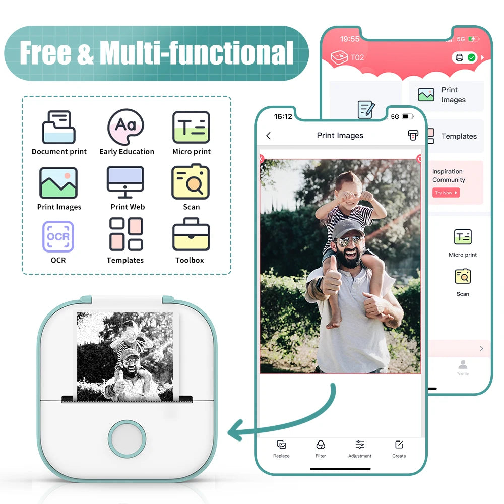 ELMAS Mini Pocket Thermal Printer for DIY Stickers & Journals - Al Masam Stationery LLC