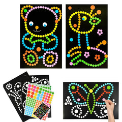 ELMAS 4 Sets Child Sticker Dot Mosaic Puzzle Games