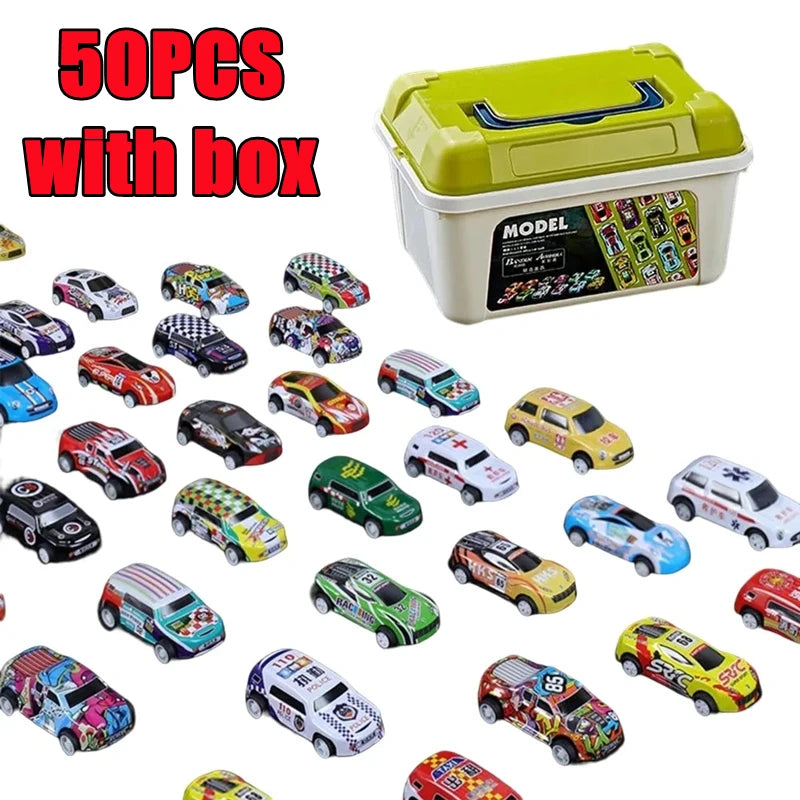 ELMAS New 50-10PCS Mini Alloy Car Set with Storage Box - Al Masam Stationery LLC