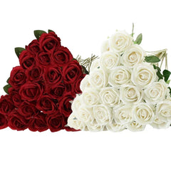 ELMAS 50 Pcs Velvet Rose Artificial Flowers for Decor - Al Masam Stationery LLC