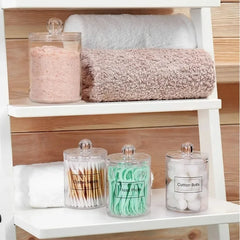 ELMAS Acrylic Storage Box Round Jar Organizer for Makeup - Al Masam Stationery LLC