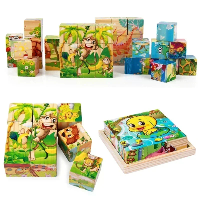 ELMAS 3D Cube Wooden Puzzle Montessori Learning Toy - Al Masam Stationery LLC