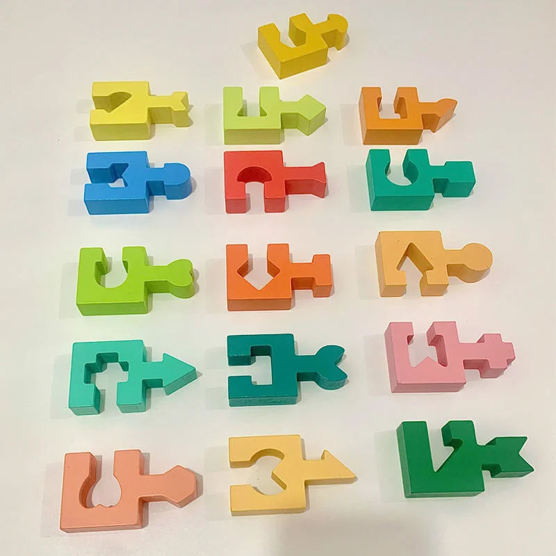 ELMAS Shape Matching Wooden Puzzles for Kids Learning - Al Masam Stationery LLC