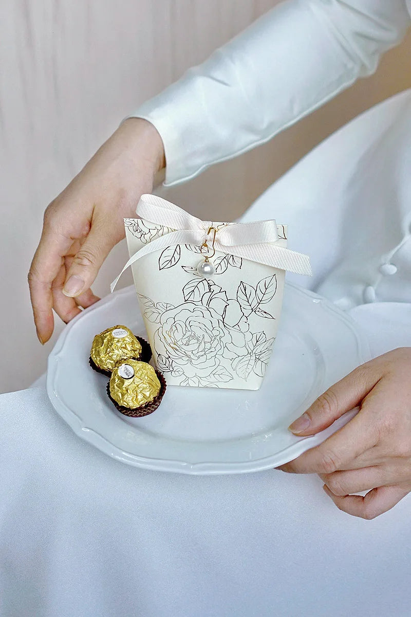 ELMAS Upscale Gilded Wedding Favor Candy Box Gift Bag - Al Masam Stationery LLC