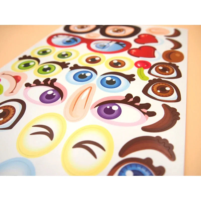 ELMAS Cute Cartoon Face Puzzle DIY Sticker Book Set - Al Masam Stationery LLC