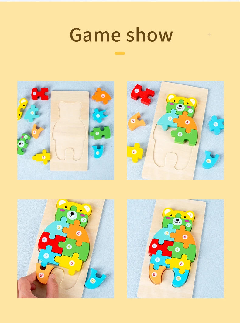ELMAS Montessori Wooden Toddler Puzzles for Kids - Al Masam Stationery LLC