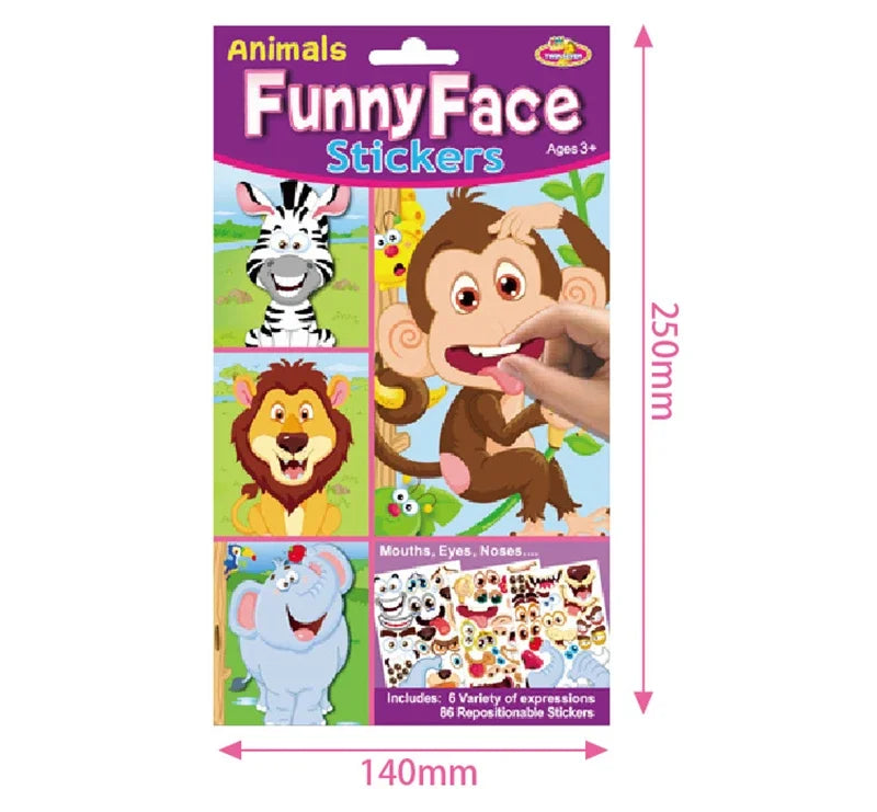 ELMAS Cute Cartoon Face Puzzle DIY Sticker Book Set - Al Masam Stationery LLC