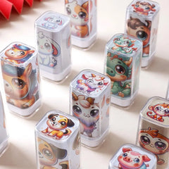 Dragon Monkey Zodiac Stamps Hand Account Stationery Cute Animals Seal DIY Painting Cartoon Animals Figure Stamps