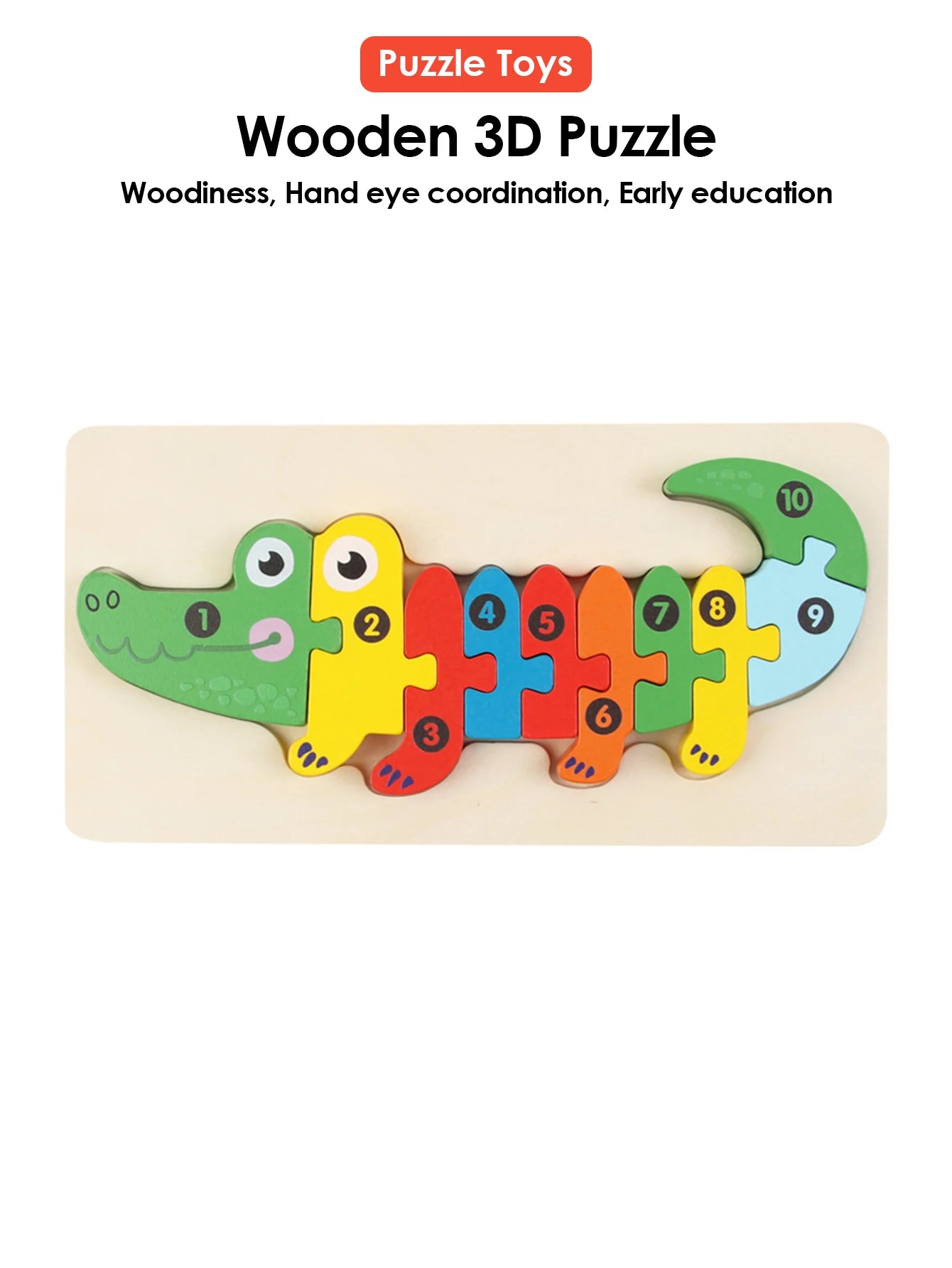 ELMAS 3D Wooden Puzzles Educational Cartoon Animals Toys - Al Masam Stationery LLC