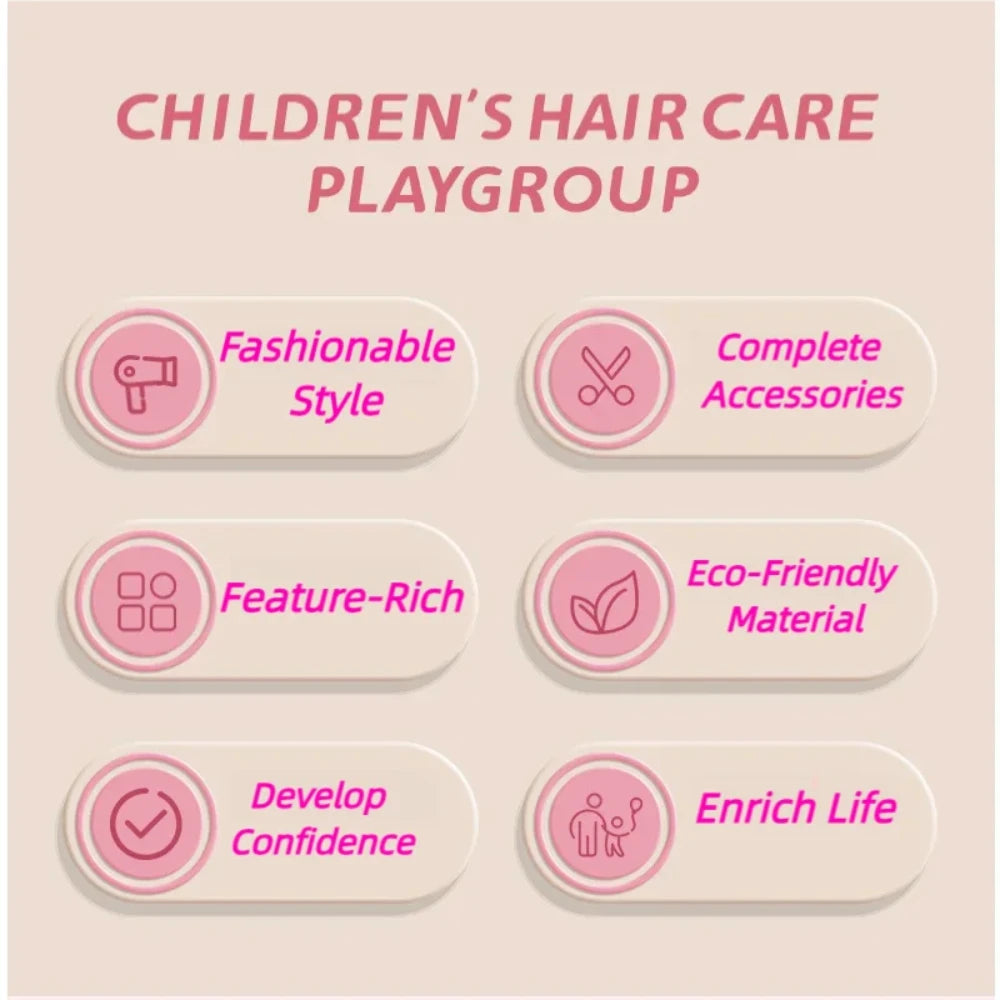 ELMAS Kids Hair Salon Play Set - Fun Hairdressing Toy for Girls - Al Masam Stationery LLC