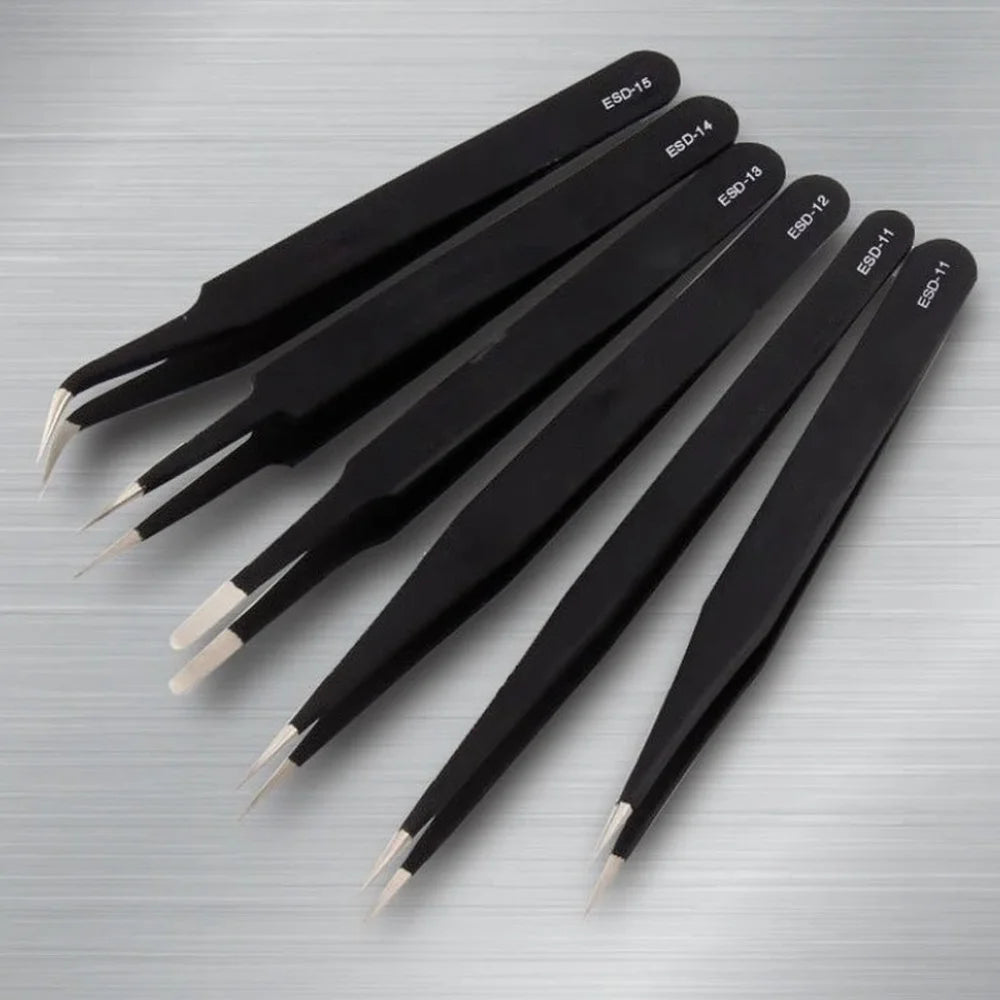 ELMAS Elbow Straight Head Pointed Tweezers Model Tool - Al Masam Stationery LLC