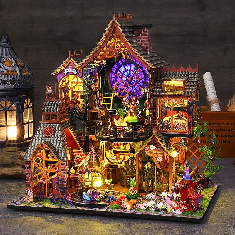 ELMAS Creative Wooden Mini Dollhouse DIY Kit - Al Masam Stationery LLC