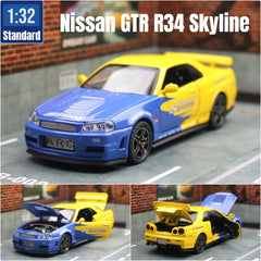 ELMAS 1/32 Nissan Skyline GTR R34 JDM Diecast Toy Car - Al Masam Stationery LLC