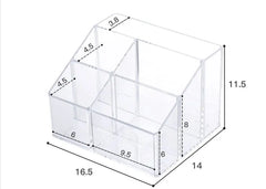 ELMAS Transparent Acrylic 3-5 Grid Makeup Organizer Box - Al Masam Stationery LLC