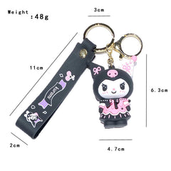 ELMAS Adorable Kuromi PVC Keychain - Kawaii Anime Accessory