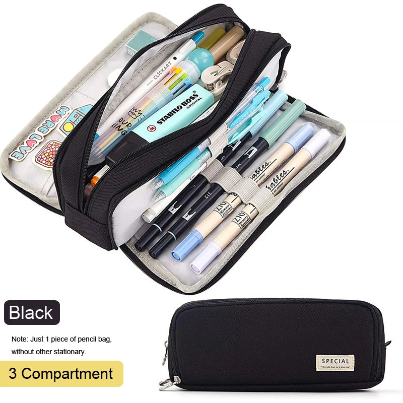 ELMAS Stylish Purple 3/4 Compartment Pencil Case for Kids - Al Masam Stationery LLC